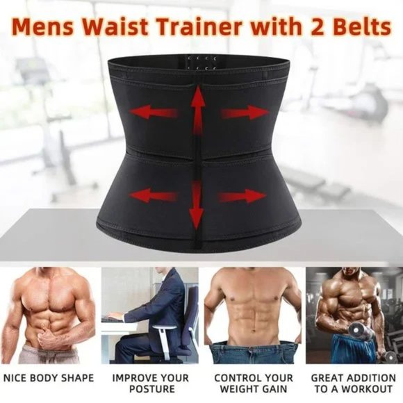 MENS Waist Trainer Slimming Black S2 - Picture 4 of 7